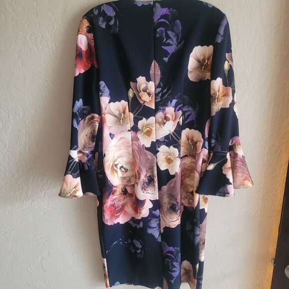 Joseph Ribkoff Floral Bell Sleeve Dress Size 10 - Picture 5 of 8